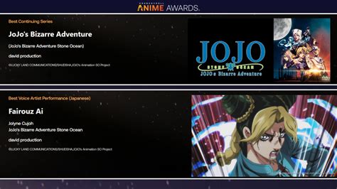 Stone Ocean Nominated For Several Crunchyroll 2023 Anime Awards Categories