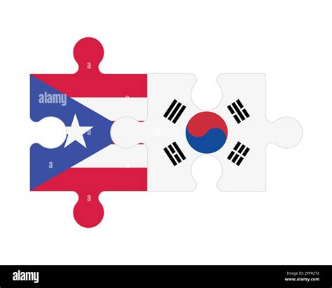 Connected Puzzle Of Flags Of Puerto Rico And South Korea Vector Stock