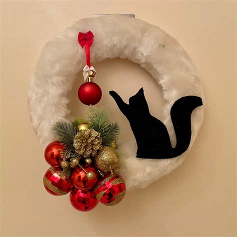 Decoração de Natal Guirlanda Pelucia Gato Led Elo7