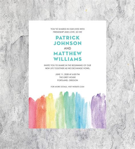 Lgbtq Watercolor Invitations Dash Of Pride Llc