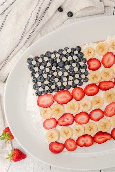 Patriotic Fruit Cookie Pizza Is Simple To Make Tastes Delicious And Is