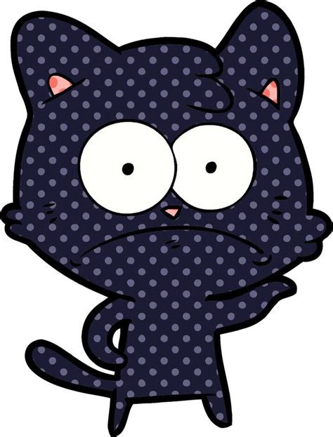 Cartoon Nervous Cat 12454793 Vector Art At Vecteezy