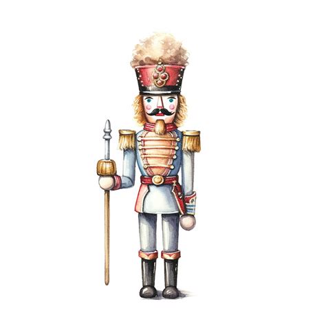 Nutcracker Illustration Soft Watercolour High Resolution White