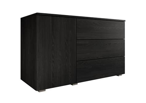 Dressoir Pure 111 Cm Zwart Eiken Meubella