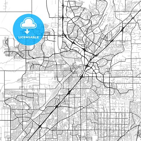 Vector PDF map of Roseville, California, United States - HEBSTREITS