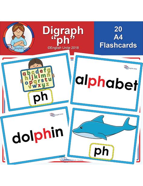 English Unite Flashcards A4 Ph Digraph