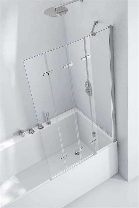 Aquaglass 6mm Frameless 4 Fold Bath Screen Left Hand Bathroom