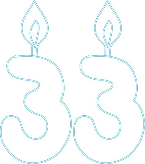 Number 33 with candle festive design. 24684564 PNG