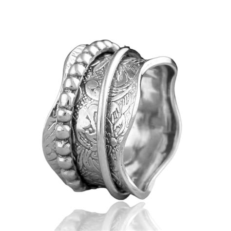 Amazon Boho Spinner Ring Mothers Day Gift Silver Women Ring