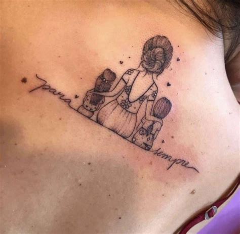 Top Tatuajes De Madres E Hijas Sentadas De Espalda Negro En Espalda