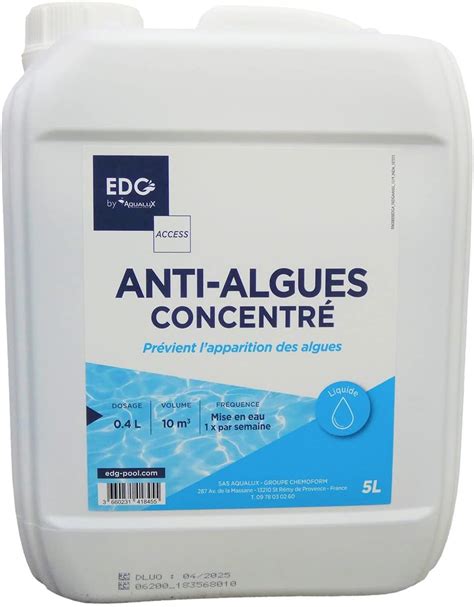 EDG Anti Algues Piscine Préventif Anti Eau Trouble Algicide Liquide