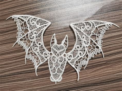 Black Lace Bat Embroidered Lace Bats Lace Bats Black With Etsy