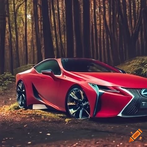 Red Lexus Lc500 In The Woods On Craiyon