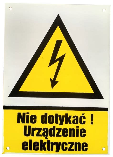 Tabliczka nie dotykać urządzenie elektryczne 15x21 Znak tablica Nie