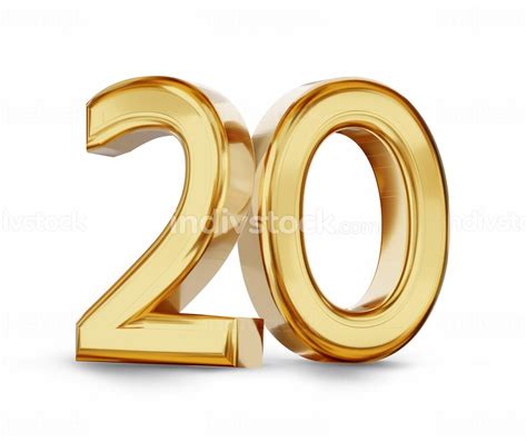 Free Download - 20 twenty golden bold number 3d-illustration,webp ...