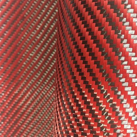 Red Kevlarcarbon 2x2 Twill 200gsm Enhanced Composites