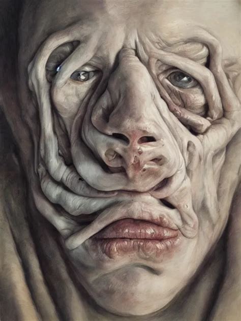 Twisted Ghostly Face Portrait By Jenny Saville Stable Diffusion