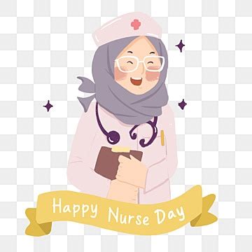 Happy Nurses Day Png Image Cute Muslim Nurse Cartoon Happy Day Muslim