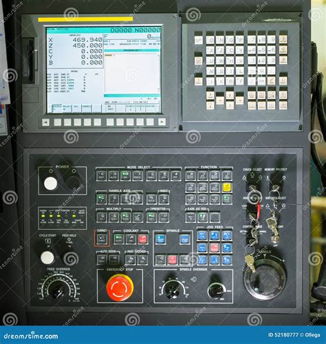 Front View On Cnc Milling Machine Control Panel Stock Photo Image