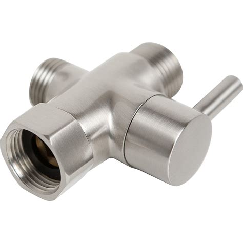 Brass T Valve Adapter For Handheld Bidet 3 Way Shut Off Brushed Nickel