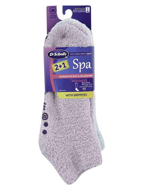 Womens Bonus Pack Low Cut Spa Socks With Grippers 3 Pack