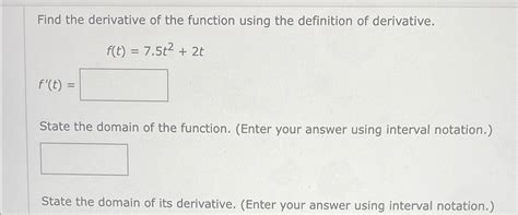 Solved Find The Derivative Of The Function Using The