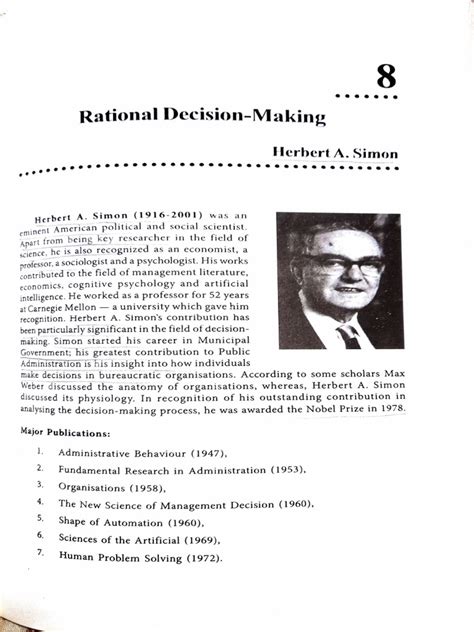 Herbert A. Simon's Model of Rational Decision-Making: Analyzing How ...