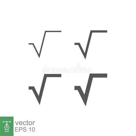 Square Root Icon Math Symbol Line Style Mathematics Formula Stock