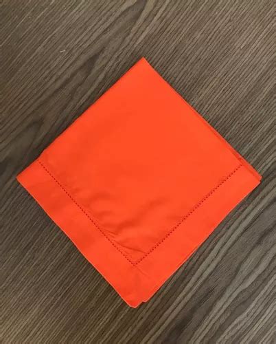 Servilletas Ponto Ajour Mesa Posta Kit Piezas Color Naranja Liso