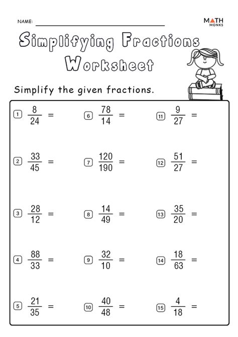 Simplifying Fractions Worksheet Rd Grade