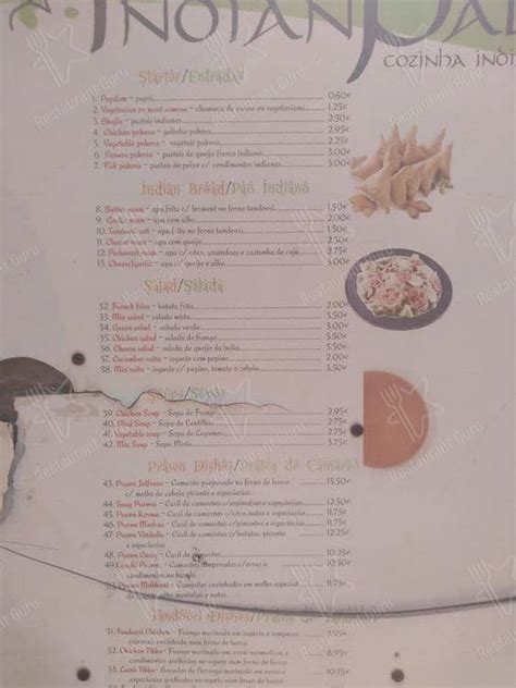 Menu at Indian Palace restaurant, Sintra, Praça Dom Fernando II no 3 e 4