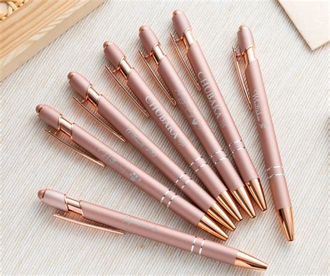 Personalised Luxurious Soft Touch Rose Gold Pen Gift Pens For Women