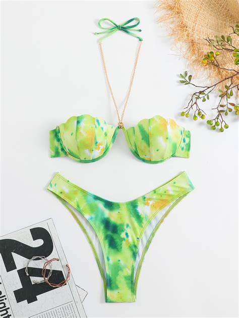 Tie Dye Underwire Bikini Swimsuit Shein Usa
