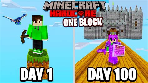 Survived 100 Days In Minecraft SkyBlock Hardcore Ll Minecraft OneBlock