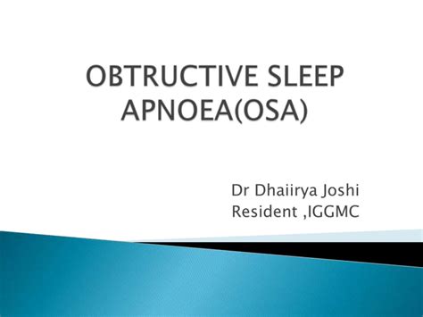 Obstructive Sleep Apnoea Osa Ppt