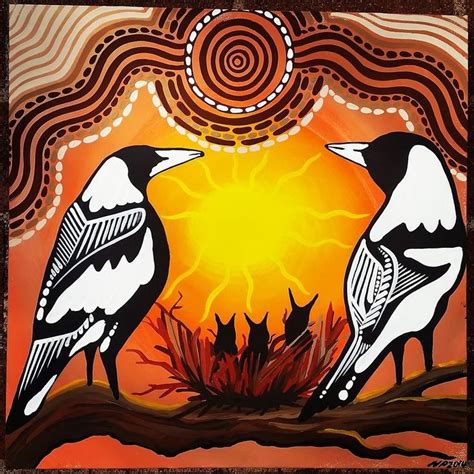 Magpies Nesting Season Iluka Art And Design Painted Today Indigenous