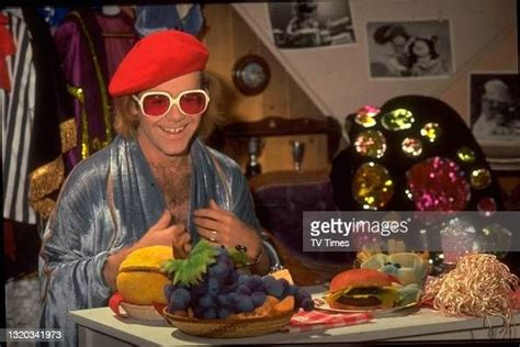 English pop musician Elton John on the set of The Muppet Show at ...