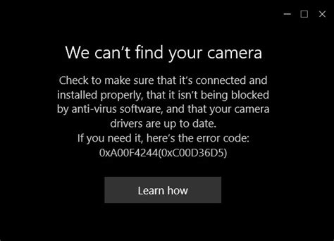 Fix Camera Error Code 0xa00f4244 On Windows 10 11