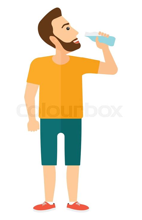 Man Drinking Water Stock Vector Colourbox