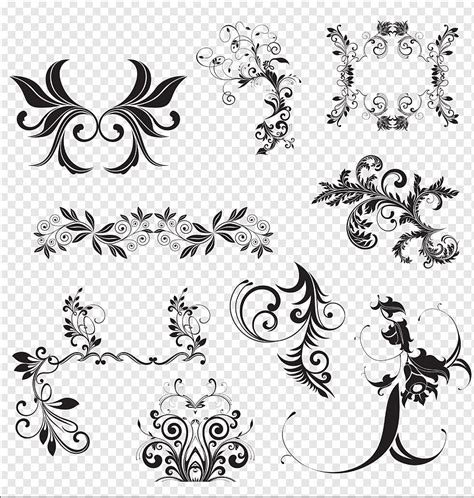 Swirling Floral Retro Ornaments Png Pngwing