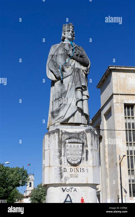 Portuguese King D Dinis Statue In Coimbra Portugal Stock Photo Alamy