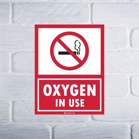 Oxygen No Smoking No Open Flames Landscape Wall Sign Worksheets Library