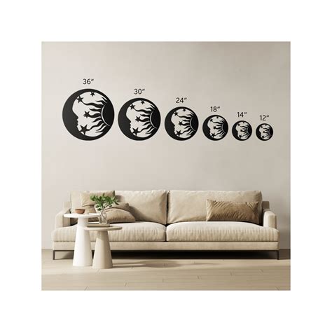 Wall Art Metal Sun and Moon Decor Home - Etsy