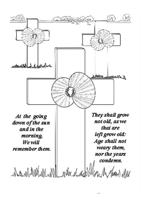 Remembrance Day Warrior Graveyard Coloring Pages