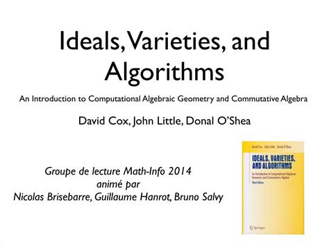 Pdf Ideals Varieties And Algorithms Ideals Varieties And