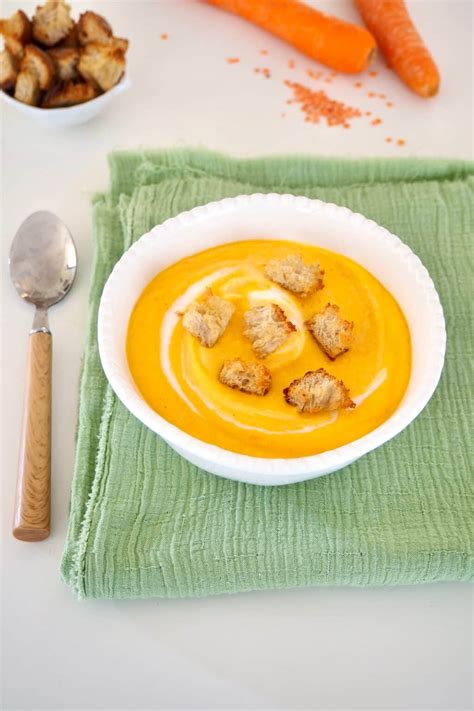 Velouté de carottes lentilles corail coco et curry Cuisinez pour bébé