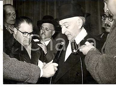 1960 CA ROMA Antonio SEGNI Durante Una Conferenza Stampa Foto 18x13 Cm