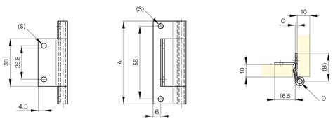 Small Butt Hinge With One Cranked Leaf Mm