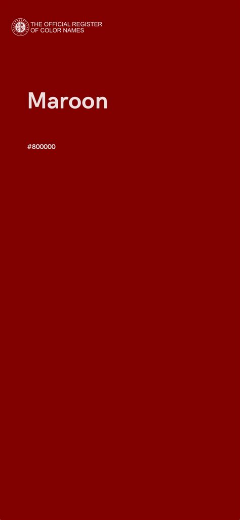 Maroon color - #800000 - The Official Register of Color Names