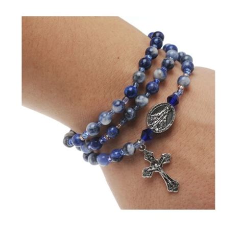 Blue Lapis Style Rosary Wrap Bracelet ™